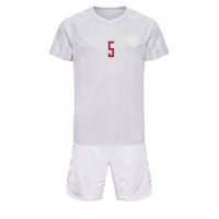 Denmark Joakim Maehle #5 Replica Away Minikit World Cup 2022 Short Sleeve (+ pants)